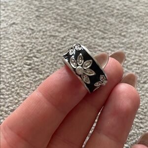 Unique Silver Cubic Zirconia Floral Ring